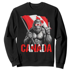 Bigfoot Canada Flag Sweatshirt Canadian Maple Leaf Patriotic Sasquatch TS10 Black Print Your Wear