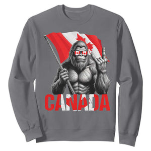Bigfoot Canada Flag Sweatshirt Canadian Maple Leaf Patriotic Sasquatch TS10 Charcoal Print Your Wear