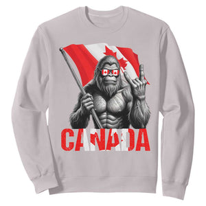Bigfoot Canada Flag Sweatshirt Canadian Maple Leaf Patriotic Sasquatch TS10 Ice Gray Print Your Wear