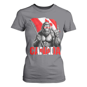 Bigfoot Canada Flag T Shirt For Women Canadian Maple Leaf Patriotic Sasquatch TS10 Charcoal Print Your Wear