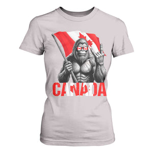 Bigfoot Canada Flag T Shirt For Women Canadian Maple Leaf Patriotic Sasquatch TS10 Ice Gray Print Your Wear