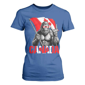 Bigfoot Canada Flag T Shirt For Women Canadian Maple Leaf Patriotic Sasquatch TS10 Royal Blue Print Your Wear