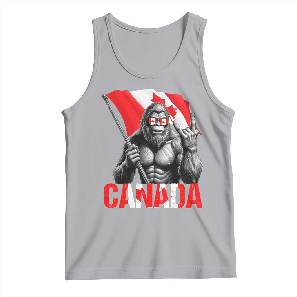 Bigfoot Canada Flag Tank Top Canadian Maple Leaf Patriotic Sasquatch TS10 Athletic Heather Print Your Wear