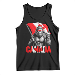 Bigfoot Canada Flag Tank Top Canadian Maple Leaf Patriotic Sasquatch TS10 Black Print Your Wear