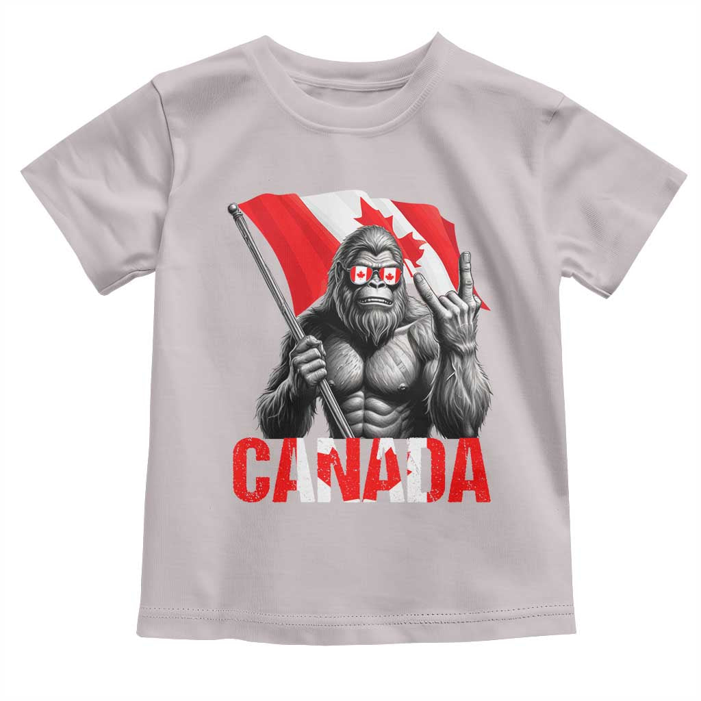 Bigfoot Canada Flag Toddler T Shirt Canadian Maple Leaf Patriotic Sasquatch TS10 Ice Gray Print Your Wear