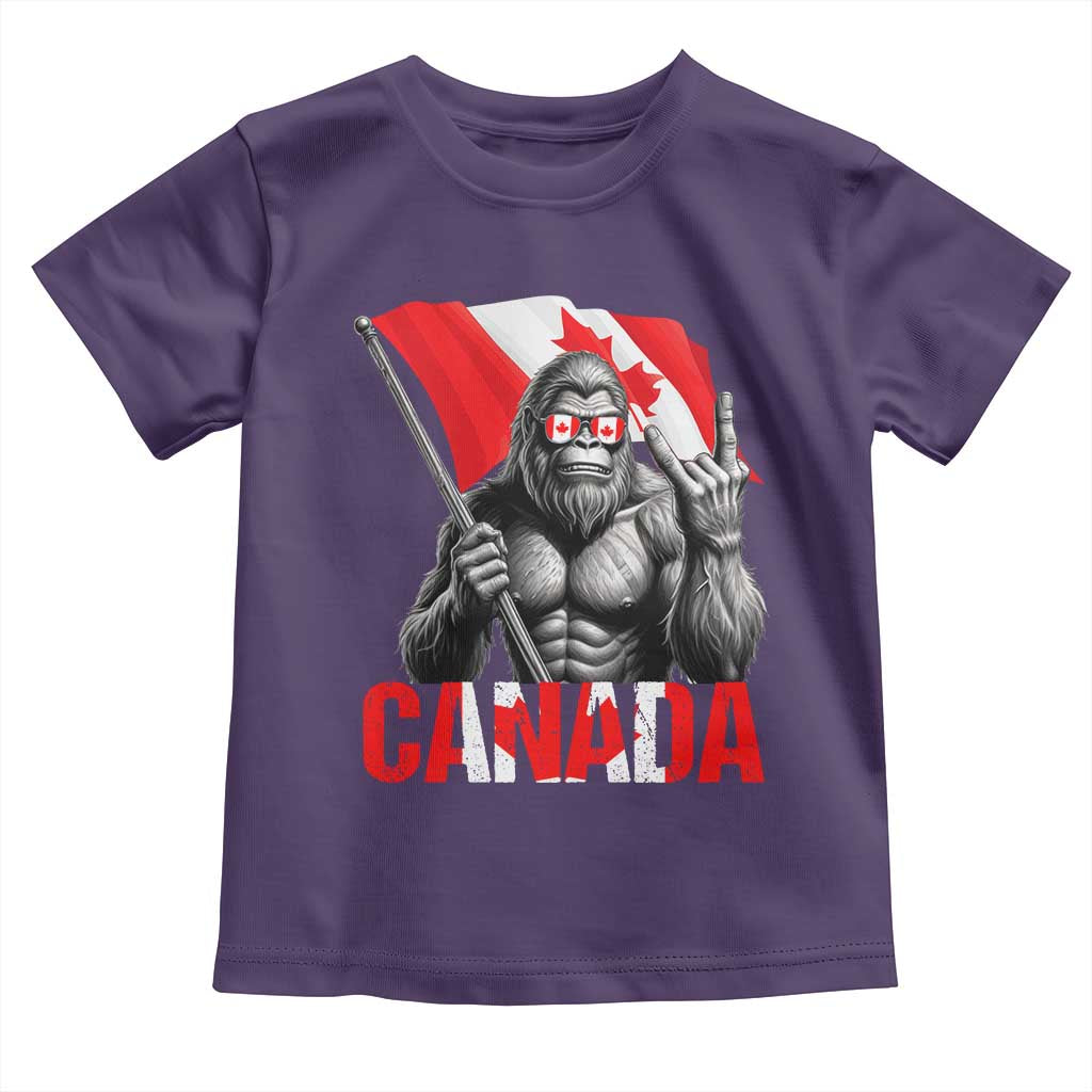 Bigfoot Canada Flag Toddler T Shirt Canadian Maple Leaf Patriotic Sasquatch TS10 Purple Print Your Wear
