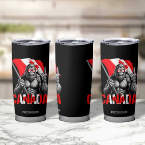 Bigfoot Canada Flag Tumbler Cup Canadian Maple Leaf Patriotic Sasquatch TS10 Print Your Wear