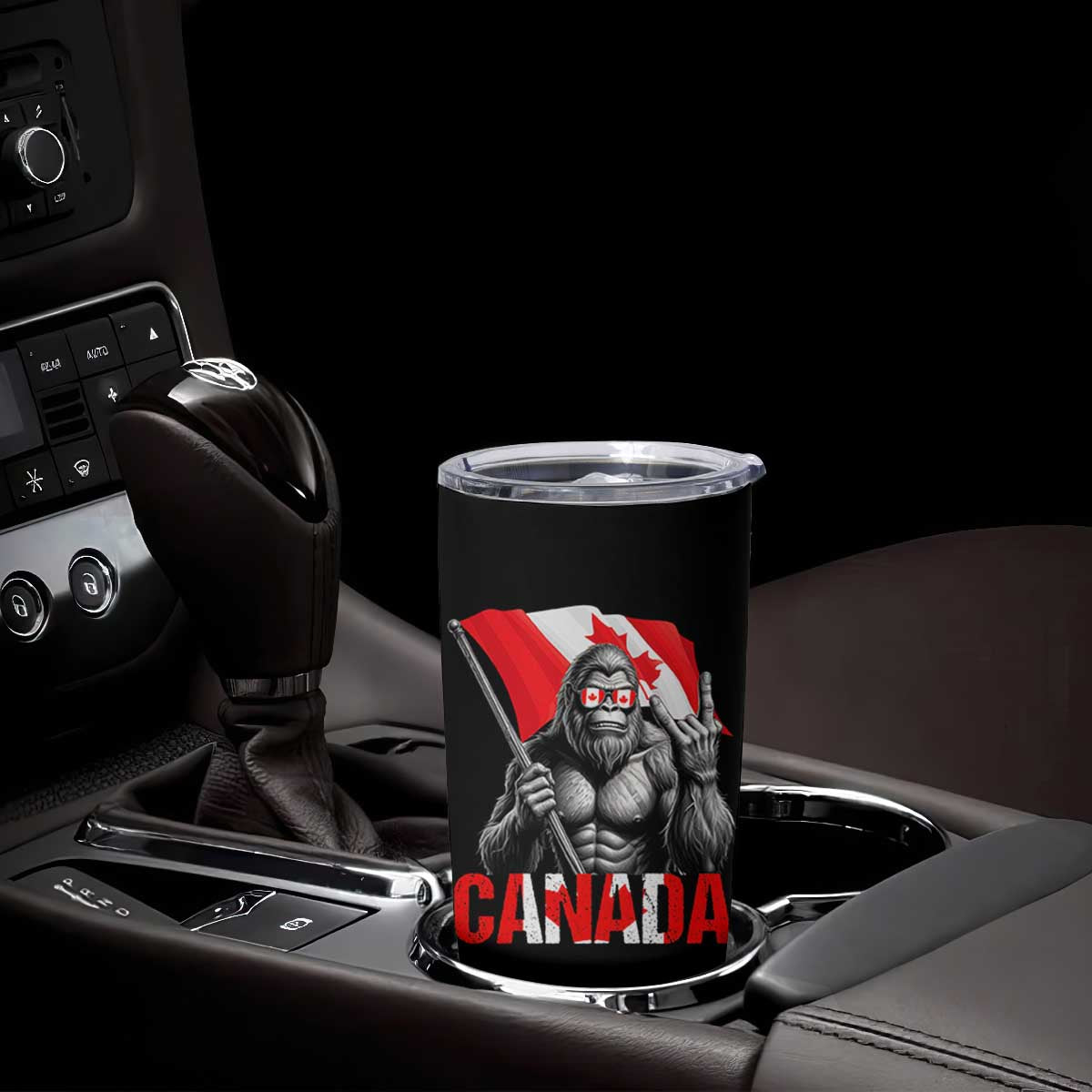 Bigfoot Canada Flag Tumbler Cup Canadian Maple Leaf Patriotic Sasquatch TS10 Print Your Wear
