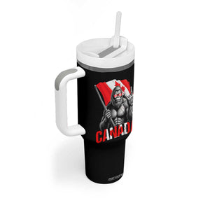 Bigfoot Canada Flag Tumbler With Handle Canadian Maple Leaf Patriotic Sasquatch TS10 Print Your Wear