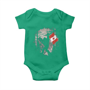 Bigfoot Canada Flag Baby Onesie Retro Sasquatch Forest Rock On TS10 Irish Green Print Your Wear
