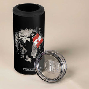 Bigfoot Canada Flag 4 in 1 Can Cooler Tumbler Retro Sasquatch Forest Rock On TS10 Print Your Wear