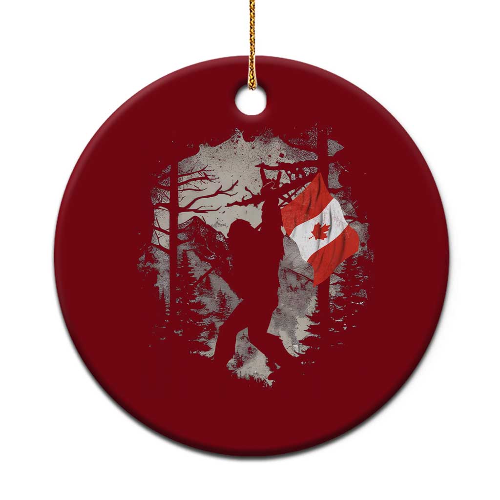 Bigfoot Canada Flag Ceramic Ornament Retro Sasquatch Forest Rock On TS10 1pc Red Print Your Wear