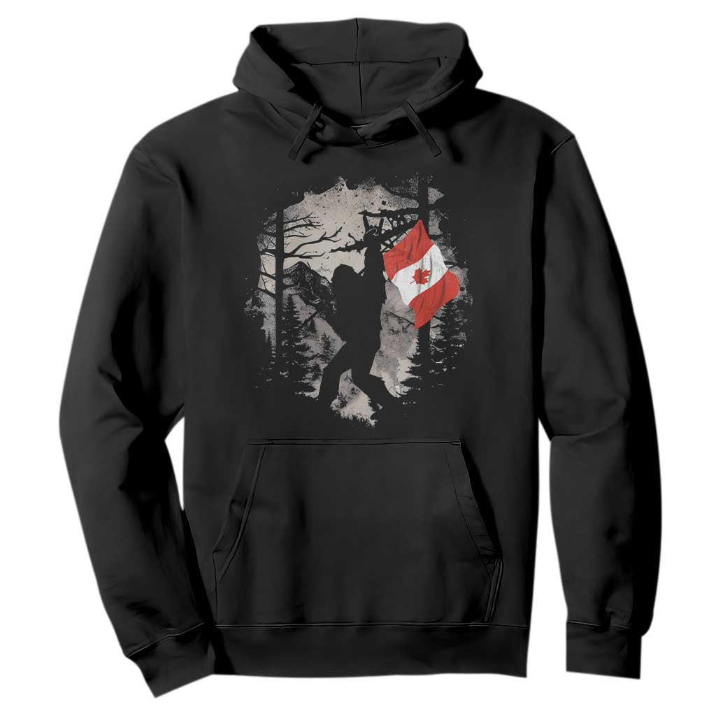 Bigfoot Canada Flag Hoodie Retro Sasquatch Forest Rock On TS10 Black Print Your Wear