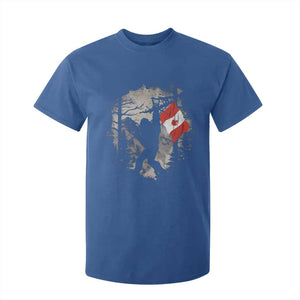 Bigfoot Canada Flag T Shirt For Kid Retro Sasquatch Forest Rock On TS10 Royal Blue Print Your Wear