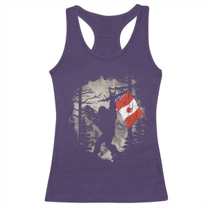 Bigfoot Canada Flag Racerback Tank Top Retro Sasquatch Forest Rock On TS10 Purple Print Your Wear