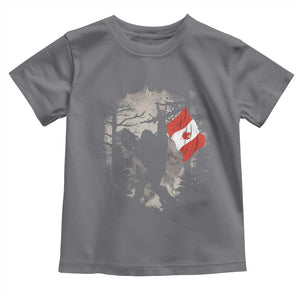 Bigfoot Canada Flag Toddler T Shirt Retro Sasquatch Forest Rock On TS10 Charcoal Print Your Wear