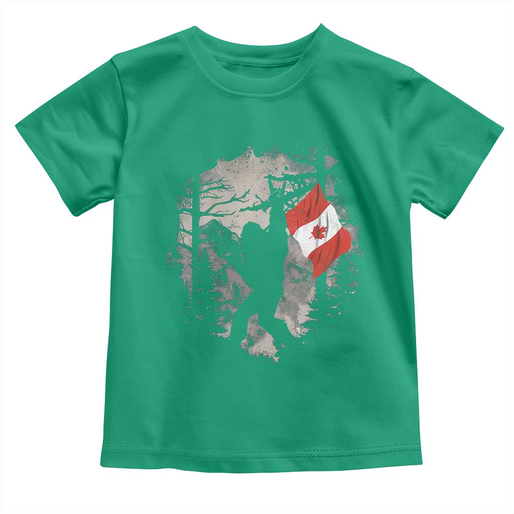 Bigfoot Canada Flag Toddler T Shirt Retro Sasquatch Forest Rock On TS10 Irish Green Print Your Wear