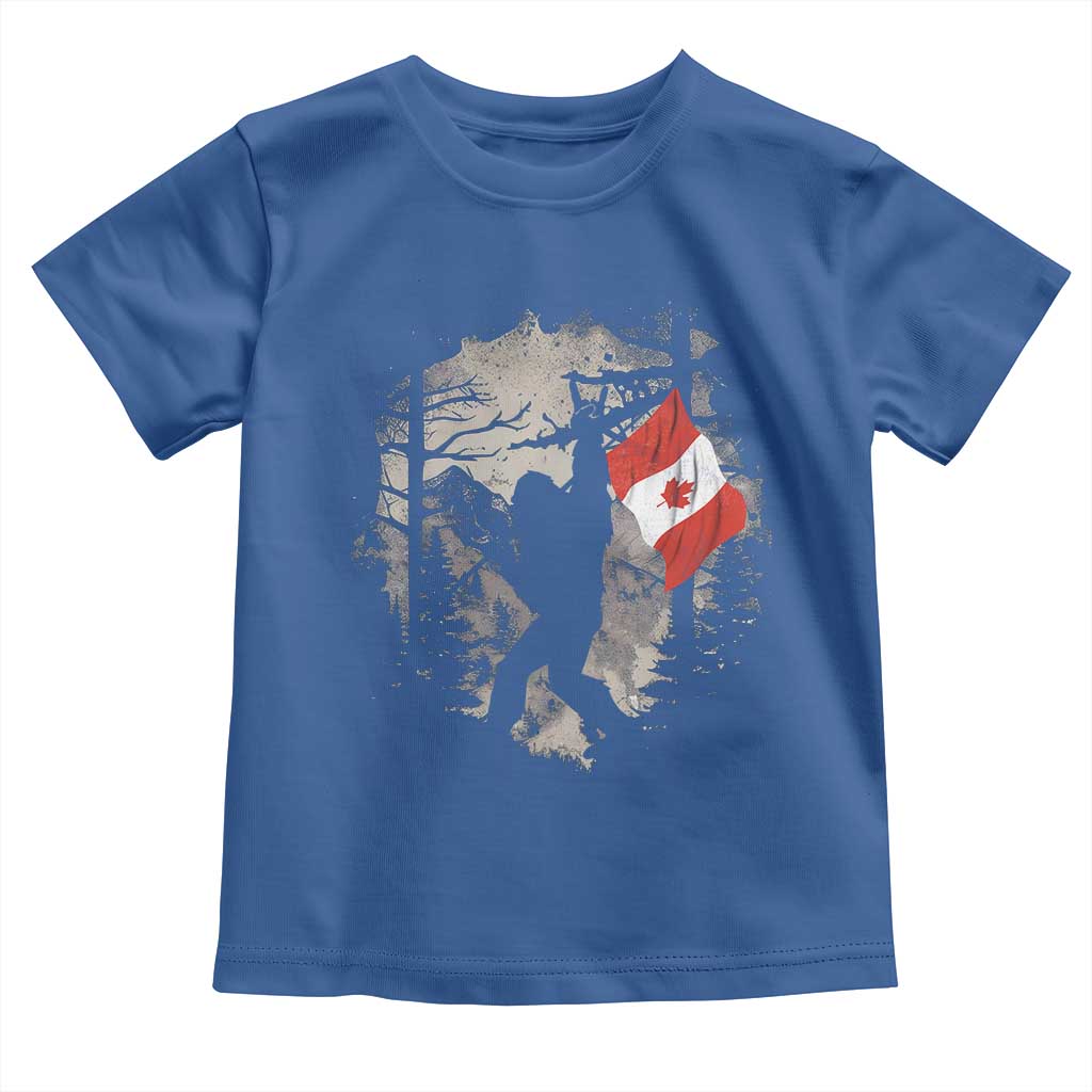 Bigfoot Canada Flag Toddler T Shirt Retro Sasquatch Forest Rock On TS10 Royal Blue Print Your Wear