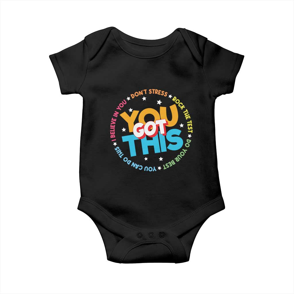 Test Day Teacher Baby Onesie Rock The Test Dont Stress Just Do Your Best TS10 Black Print Your Wear