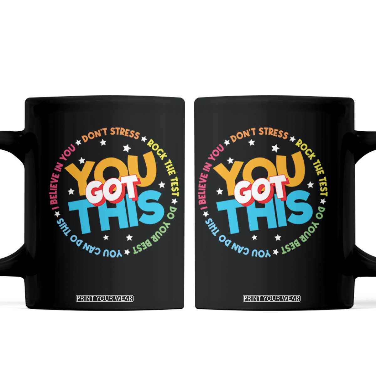 Test Day Teacher Coffee Mug Rock The Test Dont Stress Just Do Your Best TS10 Black Print Your Wear