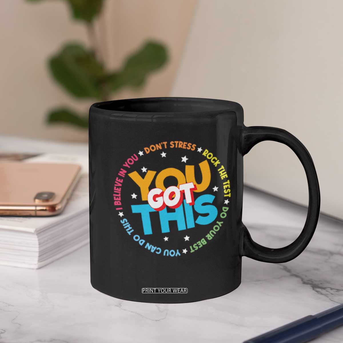 Test Day Teacher Coffee Mug Rock The Test Dont Stress Just Do Your Best TS10 Print Your Wear