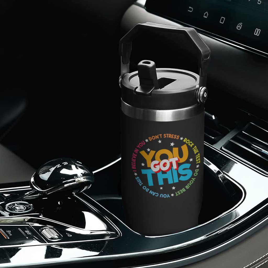 Test Day Teacher Flip Straw Tumbler Rock The Test Dont Stress Just Do Your Best TS10 Print Your Wear