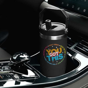 Test Day Teacher Flip Straw Tumbler Rock The Test Dont Stress Just Do Your Best TS10 Print Your Wear