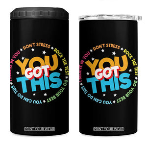 Test Day Teacher 4 in 1 Can Cooler Tumbler Rock The Test Dont Stress Just Do Your Best TS10 One Size: 16 oz Black Print Your Wear