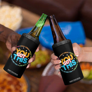Test Day Teacher 4 in 1 Can Cooler Tumbler Rock The Test Dont Stress Just Do Your Best TS10 Print Your Wear
