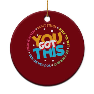 Test Day Teacher Ceramic Ornament Rock The Test Dont Stress Just Do Your Best TS10 1pc Red Print Your Wear