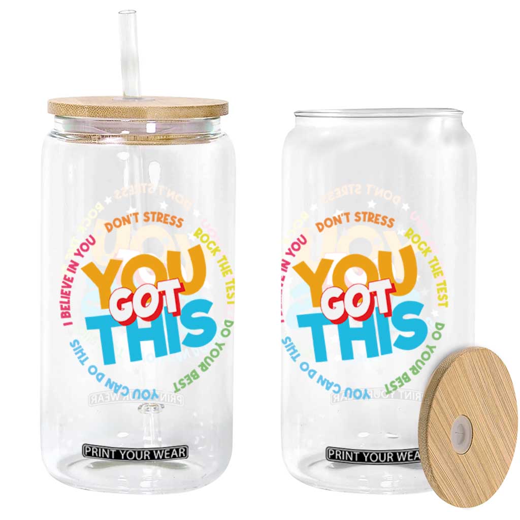 Test Day Teacher Glass Can Rock The Test Dont Stress Just Do Your Best TS10 Print Your Wear