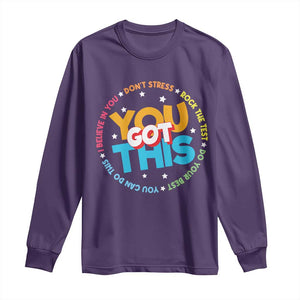 Test Day Teacher Long Sleeve Shirt Rock The Test Dont Stress Just Do Your Best TS10 Purple Print Your Wear