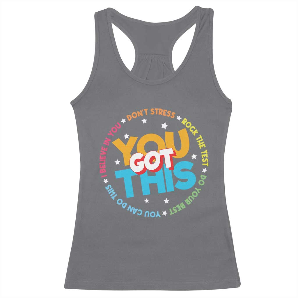 Test Day Teacher Racerback Tank Top Rock The Test Dont Stress Just Do Your Best TS10 Charcoal Print Your Wear