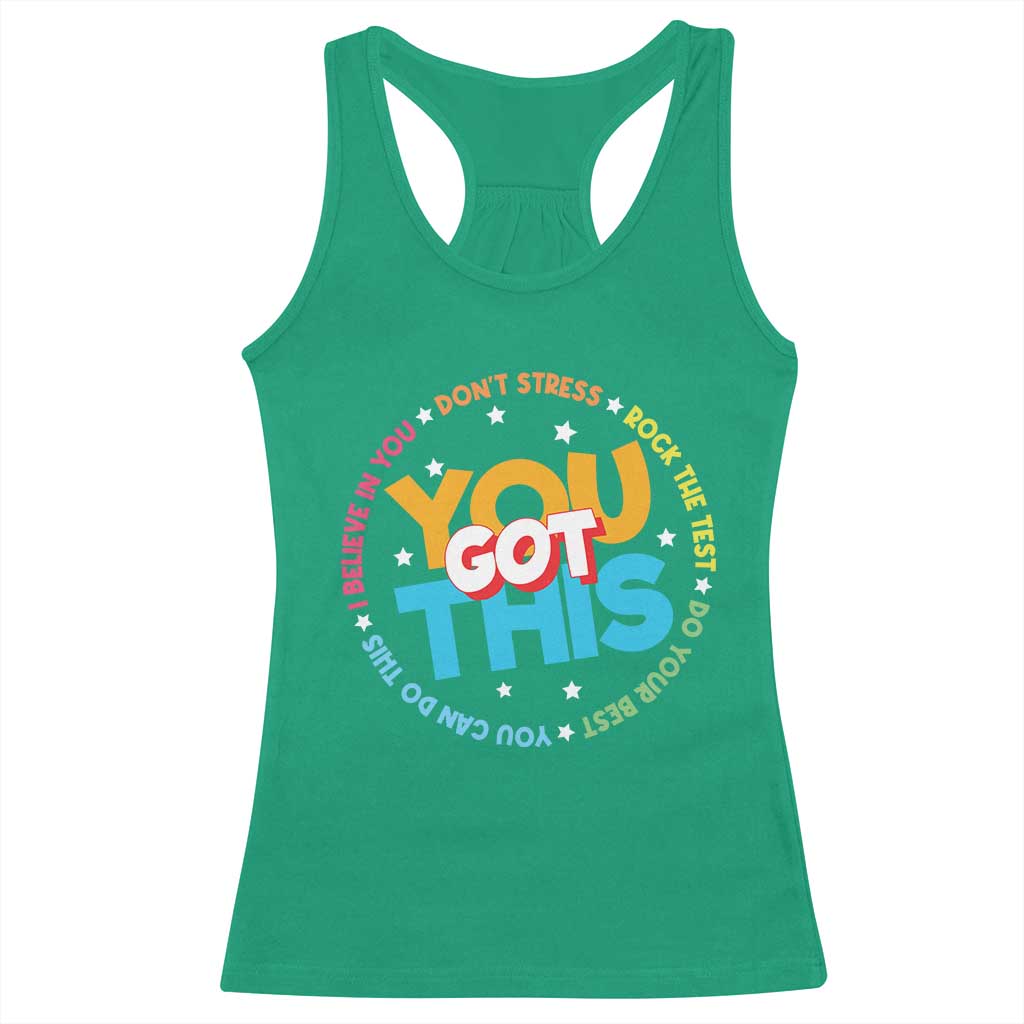 Test Day Teacher Racerback Tank Top Rock The Test Dont Stress Just Do Your Best TS10 Irish Green Print Your Wear