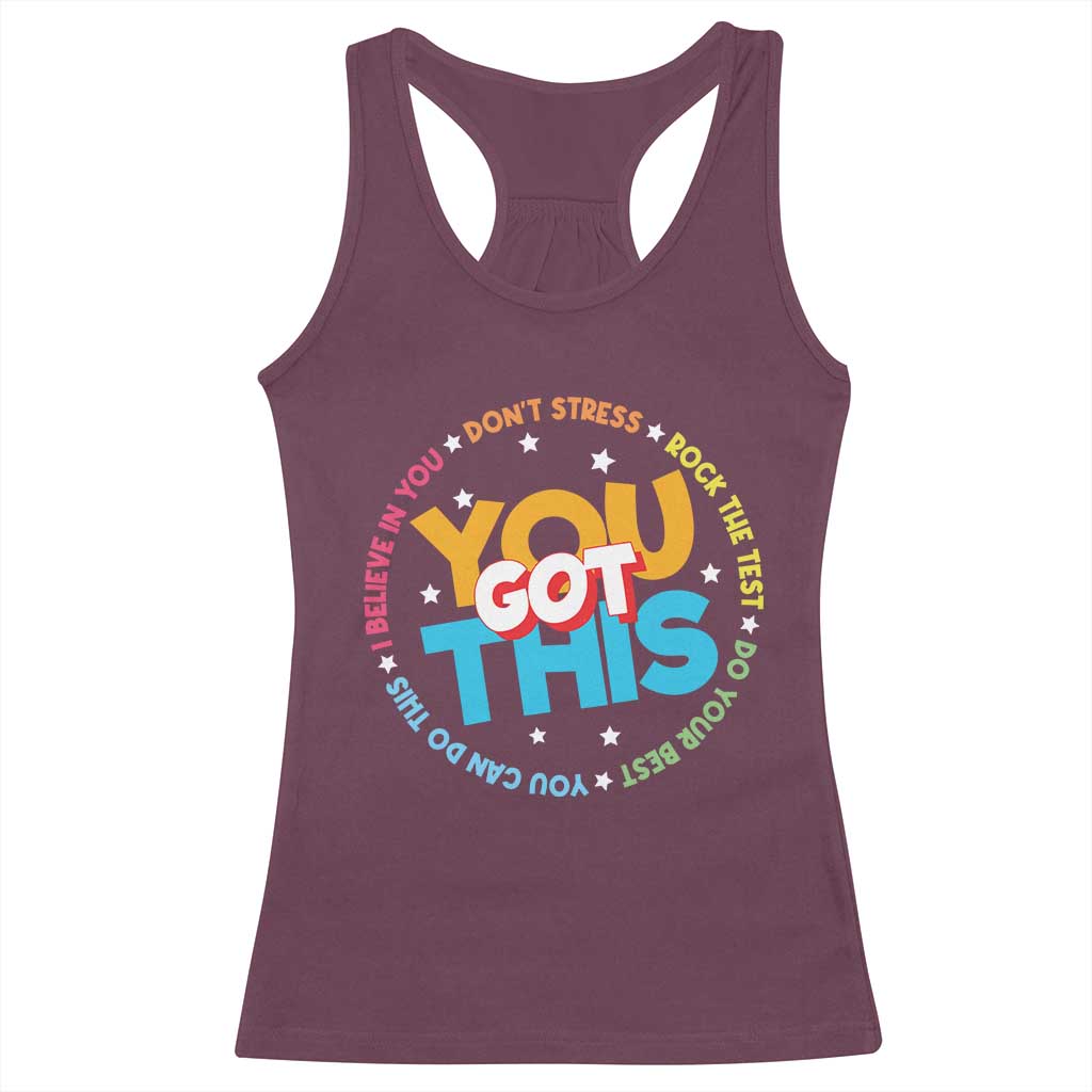 Test Day Teacher Racerback Tank Top Rock The Test Dont Stress Just Do Your Best TS10 Maroon Print Your Wear