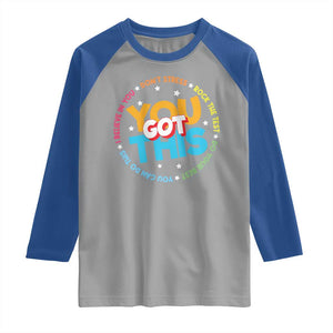 Test Day Teacher Raglan Shirt Rock The Test Dont Stress Just Do Your Best TS10 Sport Gray Royal Print Your Wear