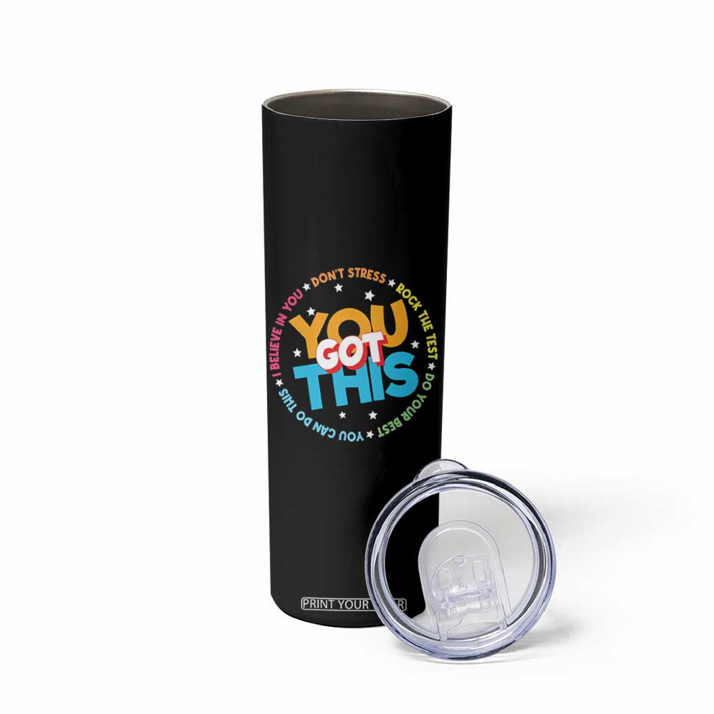 Test Day Teacher Skinny Tumbler Rock The Test Dont Stress Just Do Your Best TS10 Print Your Wear