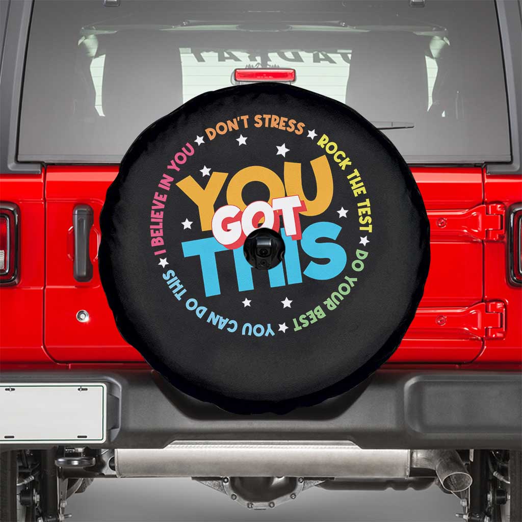 Test Day Teacher Spare Tire Cover Rock The Test Dont Stress Just Do Your Best TS10 Black Print Your Wear
