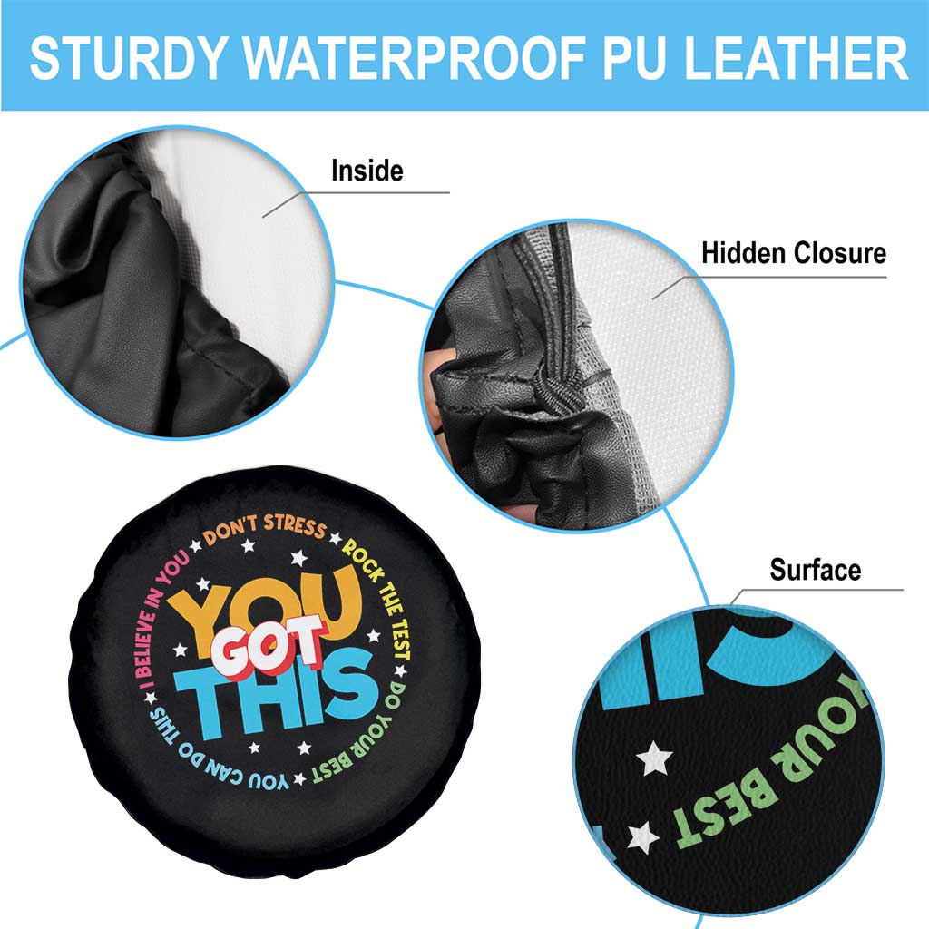 Test Day Teacher Spare Tire Cover Rock The Test Dont Stress Just Do Your Best TS10 Print Your Wear