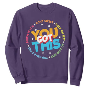 Test Day Teacher Sweatshirt Rock The Test Dont Stress Just Do Your Best TS10 Purple Print Your Wear