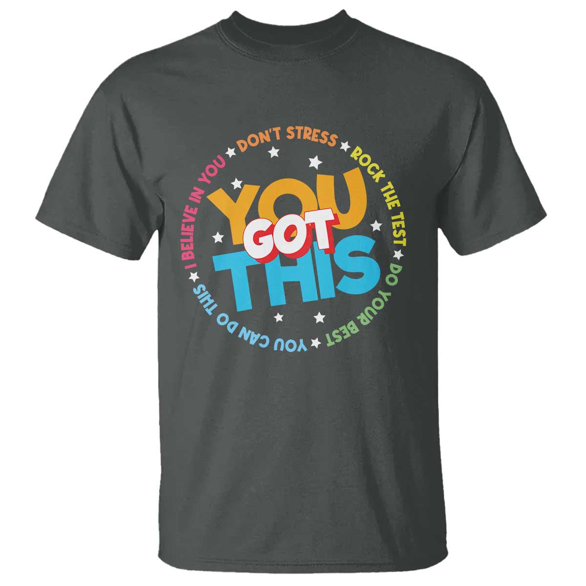 Test Day Teacher T Shirt Rock The Test Dont Stress Just Do Your Best TS10 Dark Heather Print Your Wear