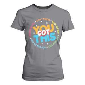 Test Day Teacher T Shirt For Women Rock The Test Dont Stress Just Do Your Best TS10 Charcoal Print Your Wear