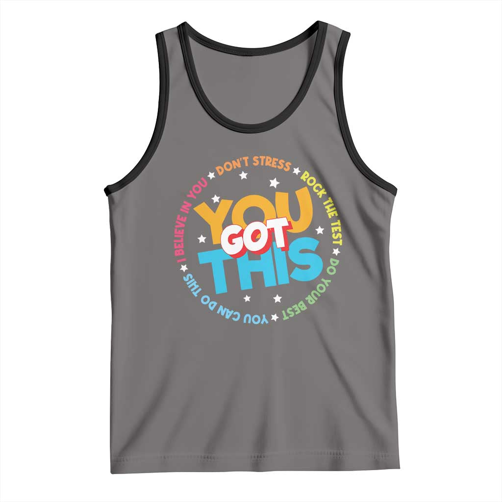Test Day Teacher Tank Top Rock The Test Dont Stress Just Do Your Best TS10 Deep Heather Black Print Your Wear