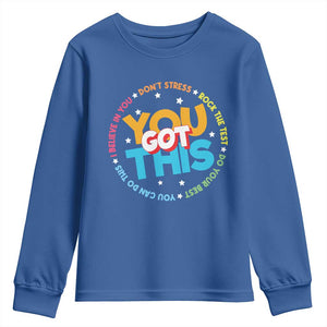 Test Day Teacher Youth Sweatshirt Rock The Test Dont Stress Just Do Your Best TS10 Royal Blue Print Your Wear