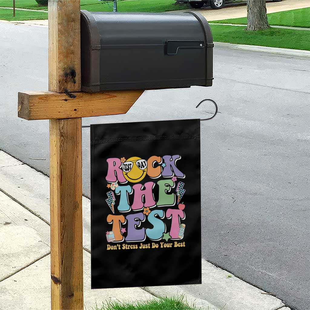 Teacher Test Day Garden Flag Rock The Test Dont Stress Just Do Your Best Cute Groovy TS10 Print Your Wear