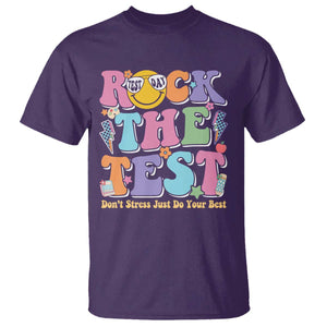 Teacher Test Day T Shirt Rock The Test Dont Stress Just Do Your Best Cute Groovy TS10 Purple Print Your Wear