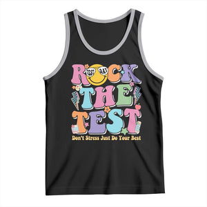 Teacher Test Day Tank Top Rock The Test Dont Stress Just Do Your Best Cute Groovy TS10 Black Athletic Heather Print Your Wear