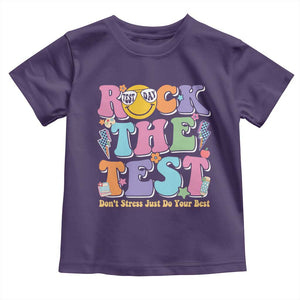 Teacher Test Day Toddler T Shirt Rock The Test Dont Stress Just Do Your Best Cute Groovy TS10 Purple Print Your Wear