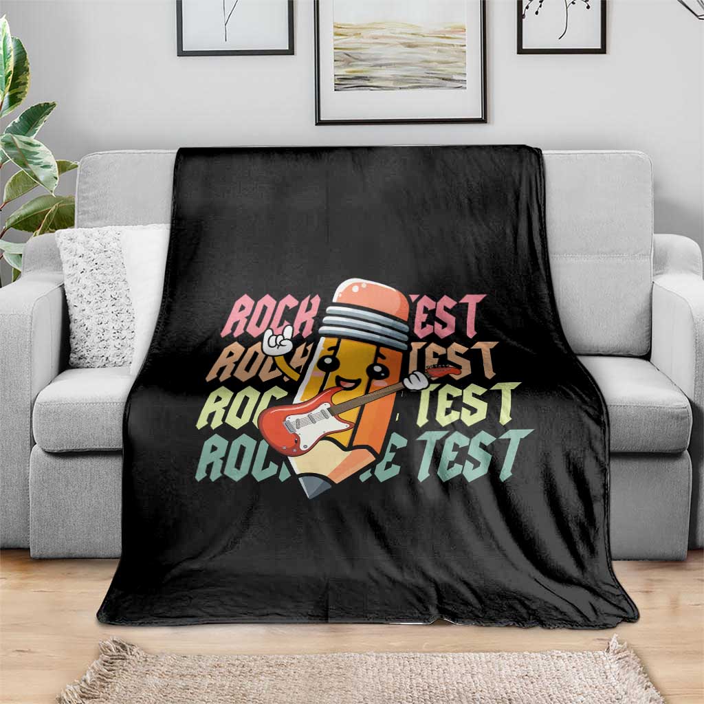 Teacher Rock The Test Day Throw Blanket Testing Motivational TS10 Print Your Wear