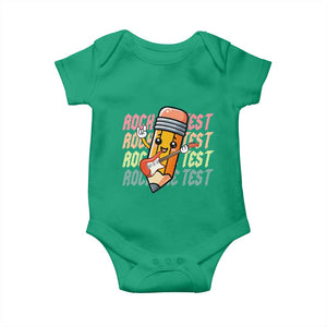 Teacher Rock The Test Day Baby Onesie Testing Motivational TS10 Irish Green Print Your Wear